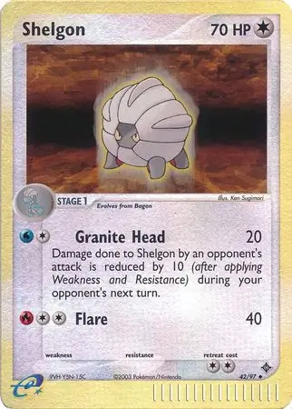 Shelgon Reverse Holo Pokemon card from Dragon