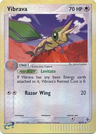 Vibrava Reverse Holo Pokemon card from Dragon