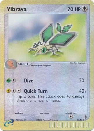 Vibrava Reverse Holo Pokemon card from Dragon