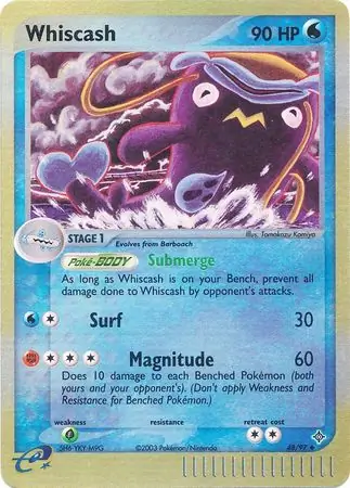 Whiscash Reverse Holo Pokemon card from Dragon
