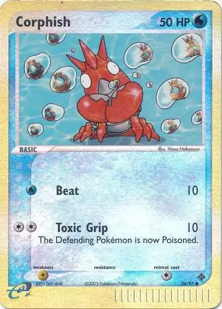 Corphish Reverse Holo Pokemon card from Dragon