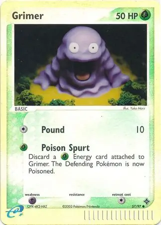 Grimer Reverse Holo Pokemon card from Dragon