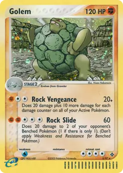Golem Holo Pokemon card from Dragon