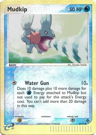 Mudkip Reverse Holo Pokemon card from Dragon