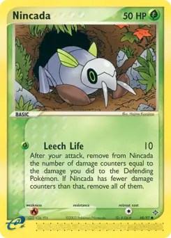 Nincada Pokemon card from Dragon