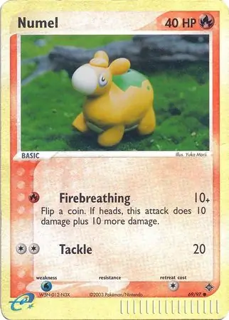 Numel Reverse Holo Pokemon card from Dragon
