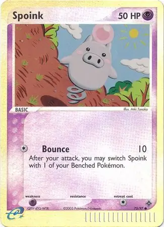 Spoink Reverse Holo Pokemon card from Dragon
