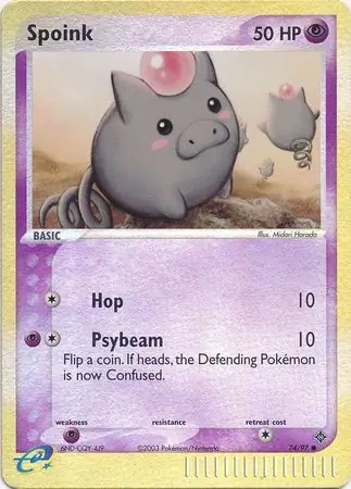 Spoink Reverse Holo Pokemon card from Dragon