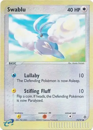 Swablu Reverse Holo Pokemon card from Dragon