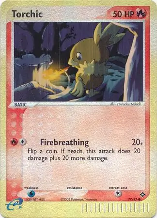 Torchic Reverse Holo Pokemon card from Dragon