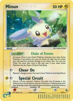 Minun Holo Pokemon card from Dragon