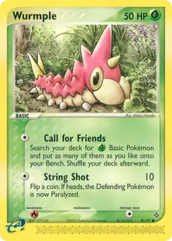 Wurmple Pokemon card from Dragon
