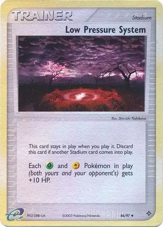 Low Pressure System Reverse Holo Pokemon card from Dragon
