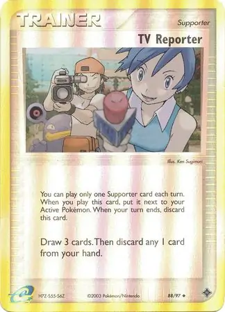 TV Reporter Reverse Holo Pokemon card from Dragon