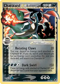 Charizard Gold Star Pokemon card from Dragon Frontiers