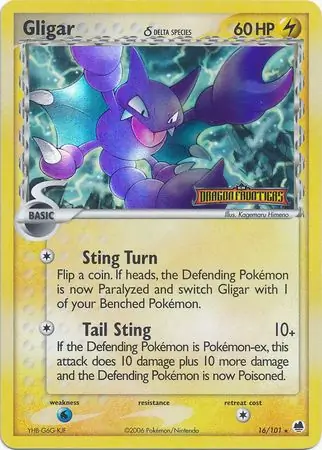 Gligar Reverse Holo Pokemon card from Dragon Frontiers