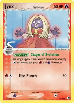 Jynx Pokemon card from Dragon Frontiers