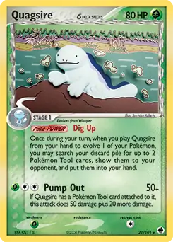 Quagsire Pokemon card from Dragon Frontiers