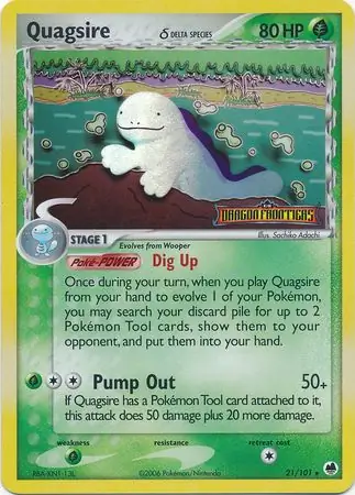 Quagsire Reverse Holo Pokemon card from Dragon Frontiers