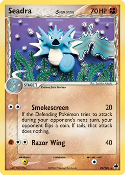 Seadra Pokemon card from Dragon Frontiers