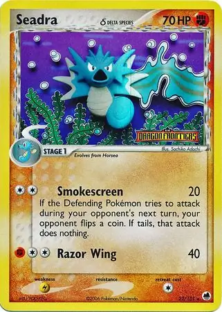 Seadra Reverse Holo Pokemon card from Dragon Frontiers