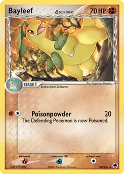 Bayleef Pokemon card from Dragon Frontiers