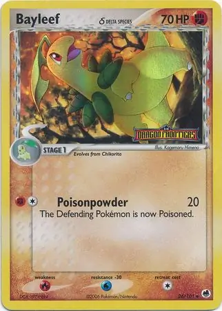 Bayleef Reverse Holo Pokemon card from Dragon Frontiers
