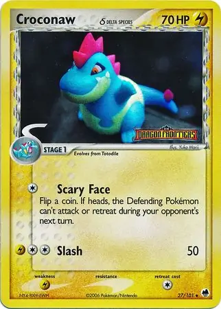 Croconaw Reverse Holo Pokemon card from Dragon Frontiers