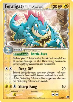 Feraligatr Holo Pokemon card from Dragon Frontiers