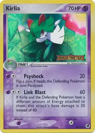 Kirlia Reverse Holo Pokemon card from Dragon Frontiers
