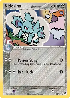 Nidorina Pokemon card from Dragon Frontiers