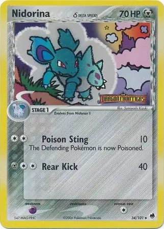 Nidorina Reverse Holo Pokemon card from Dragon Frontiers