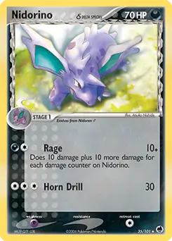 Nidorino Pokemon card from Dragon Frontiers
