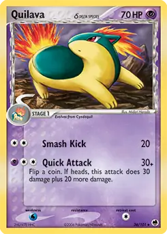 Quilava Pokemon card from Dragon Frontiers