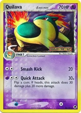 Quilava Reverse Holo Pokemon card from Dragon Frontiers