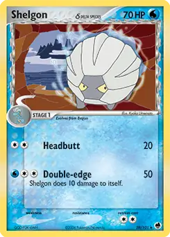 Shelgon Pokemon card from Dragon Frontiers