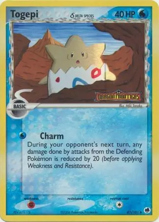 Togepi Reverse Holo Pokemon card from Dragon Frontiers