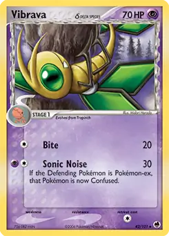 Vibrava Pokemon card from Dragon Frontiers