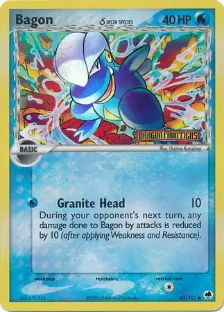 Bagon Reverse Holo Pokemon card from Dragon Frontiers