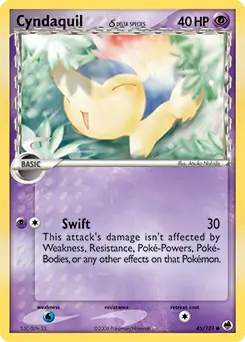 Cyndaquil Pokemon card from Dragon Frontiers