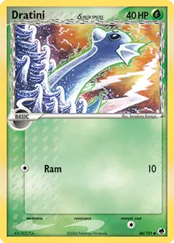 Dratini Pokemon card from Dragon Frontiers