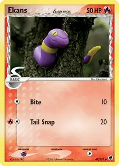 Ekans Pokemon card from Dragon Frontiers