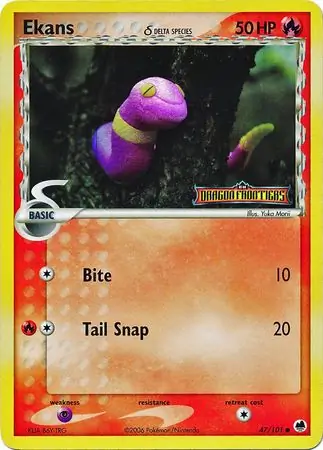 Ekans Reverse Holo Pokemon card from Dragon Frontiers