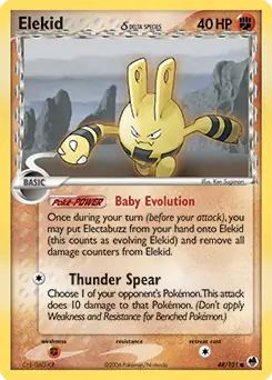 Elekid Pokemon card from Dragon Frontiers