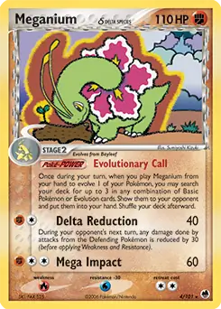 Meganium Holo Pokemon card from Dragon Frontiers