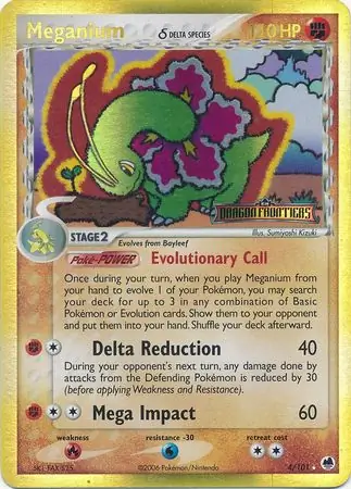 Meganium Reverse Holo Pokemon card from Dragon Frontiers
