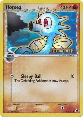 Horsea Reverse Holo Pokemon card from Dragon Frontiers