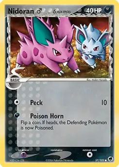 Nidoran M Pokemon card from Dragon Frontiers