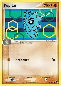 Pupitar Pokemon card from Dragon Frontiers