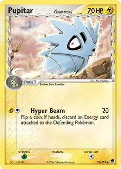 Pupitar Pokemon card from Dragon Frontiers